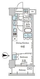 ParkAxis錦糸町WEST 1DKの間取図画像