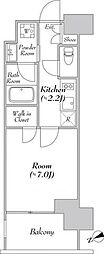 カナルフロント芝浦 1Kの間取図画像