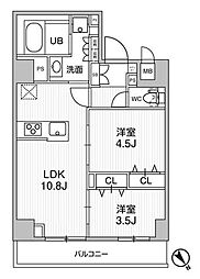 エスレジデンス目黒大岡山ブレサ 2LDKの間取図画像