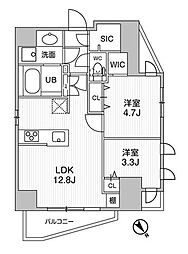エスレジデンス目黒大岡山ブレサ 2LDKの間取図画像