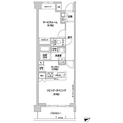 コンフォリア目黒青葉台 ワンルームの間取図画像