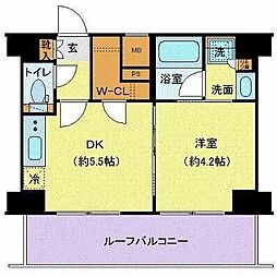 ジェノヴィア本羽田スカイガーデン 1DKの間取図画像