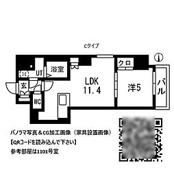 オークランス秋葉原 1LDKの間取図画像
