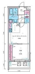 ジェノヴィア亀戸水神スカイガーデン 1LDKの間取図画像