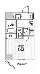 コンシェリア新橋 1Kの間取図画像