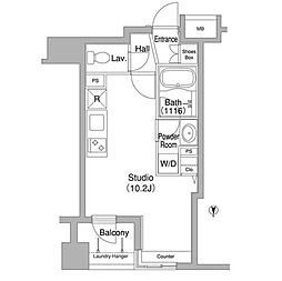 コンフォリア銀座EAST ワンルームの間取図画像
