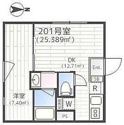 エミリア 1DKの間取図画像