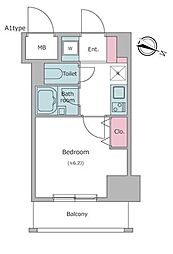 レジディア東品川 1Kの間取図画像