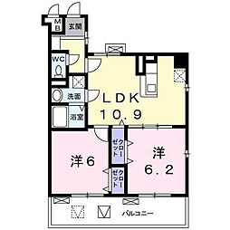 GROUNDWELL 2LDKの間取図画像