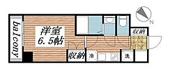 長岡メゾンドビラ勝どき 1Kの間取図画像