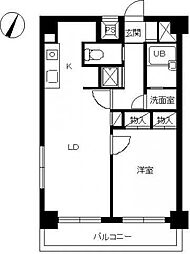 スカイコート日本橋浜町 1LDKの間取図画像