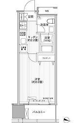 桜ヒルズ九段北 1Kの間取図画像