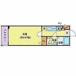 プレール・ドゥーク東中野 1Kの間取図画像