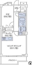 代官山BLESS鉢山 1LDKの間取図画像