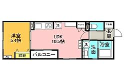 駒沢公園テラス 1LDKの間取図画像