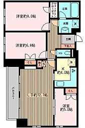 モア・クレスト神宮前 3LDKの間取図画像