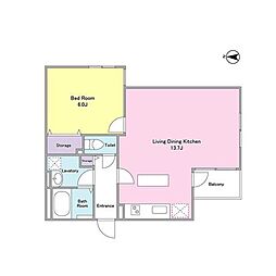 LAPiS三鷹 1LDKの間取図画像