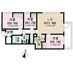 アドミラル碑文谷 3LDKの間取図画像