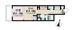 アドミラル碑文谷 1DKの間取図画像