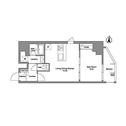 ダフィット錦糸町 1LDKの間取図画像