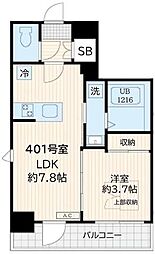 Arc-en-ciel新宿大京町 1LDKの間取図画像