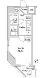 カーサスプレンディッド虎ノ門エスト 1Kの間取図画像