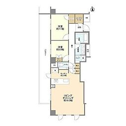 ウエリス市谷加賀町 2LDKの間取図画像