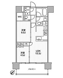 ディームス渋谷本町 2LDKの間取図画像