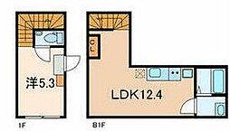 PASSAGE白金 1LDKの間取図画像