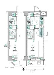 LIVCITY西早稲田 1Kの間取図画像