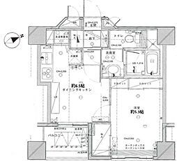 ヴィア・シテラ・新宿 1DKの間取図画像