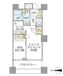 パークタワーグランスカイ 1LDKの間取図画像