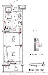 クレイシアアイズ中野野方 2Kの間取図画像