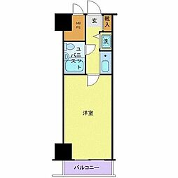 ルイシャトレ恵比寿 1Kの間取図画像