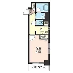 エスティメゾン品川シーサイド2 1Kの間取図画像