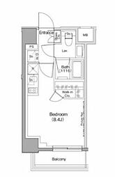 ザ・パークハビオ目黒レジデンス ワンルームの間取図画像
