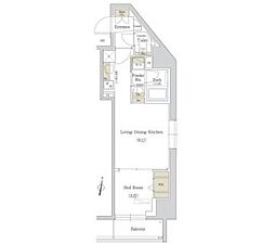 アーバネックス西新宿 1LDKの間取図画像