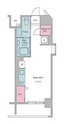 レジディア中目黒2 ワンルームの間取図画像