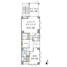 広尾クアルト 1SLDKの間取図画像