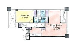 ライオンズマンション広尾南 1LDKの間取図画像