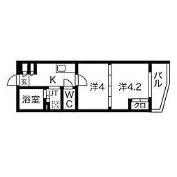 ルネサンスコート蒲田リバーテラス 2Kの間取図画像