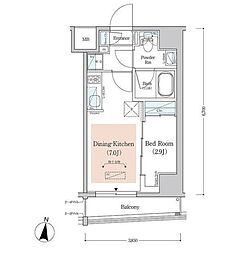 アーバネックス西新宿2 1DKの間取図画像