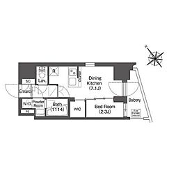 COMFORIA東大井1 1DKの間取図画像
