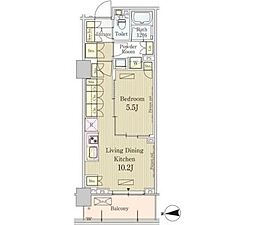 パークアクシス池田山 1LDKの間取図画像