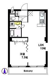 グランドゥールオークラ 1LDKの間取図画像