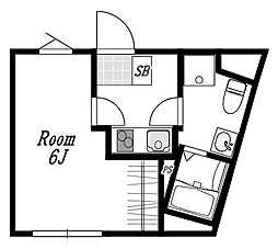 中野区本町5丁目マンション 1Kの間取図画像