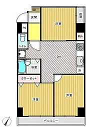 サンライズ目黒 3DKの間取図画像