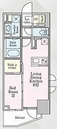 グランリビオ芝大門 1LDKの間取図画像