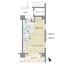 アンビエンテ芝浦 1LDKの間取図画像