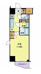 ジェノヴィア新宿早稲田グリーンヴェール 1Kの間取図画像